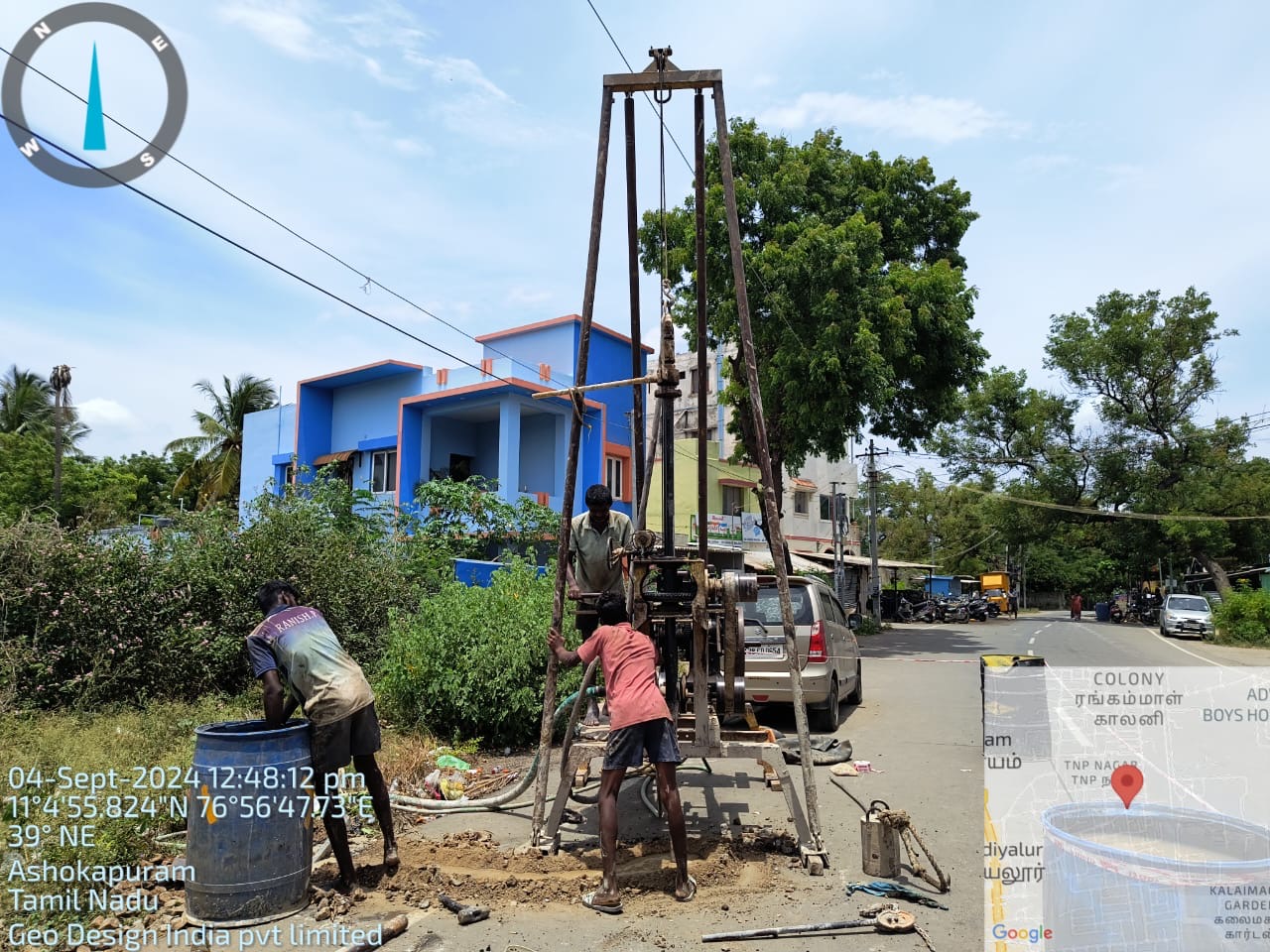 GeoDesign engineers collecting soil samples during a site investigation