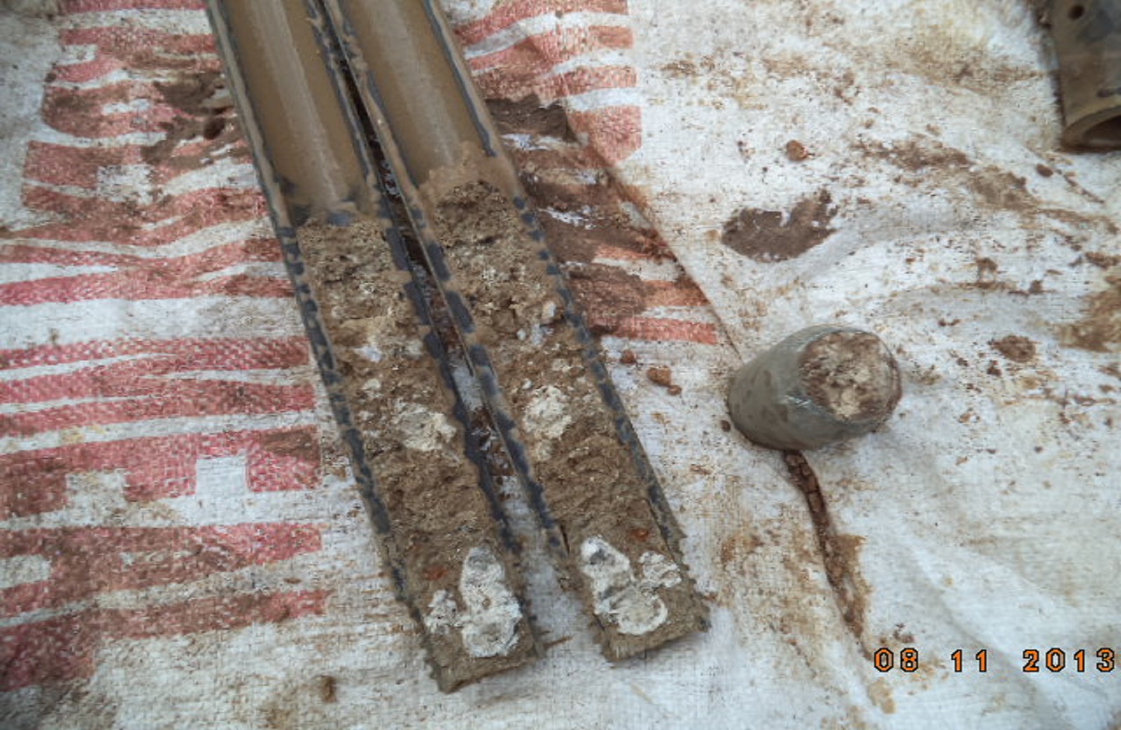 Soil investigation at a development site Soil investigation works at a large development site